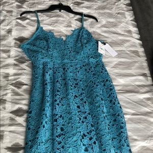 ASTR Aqua Lace MIDI Dress